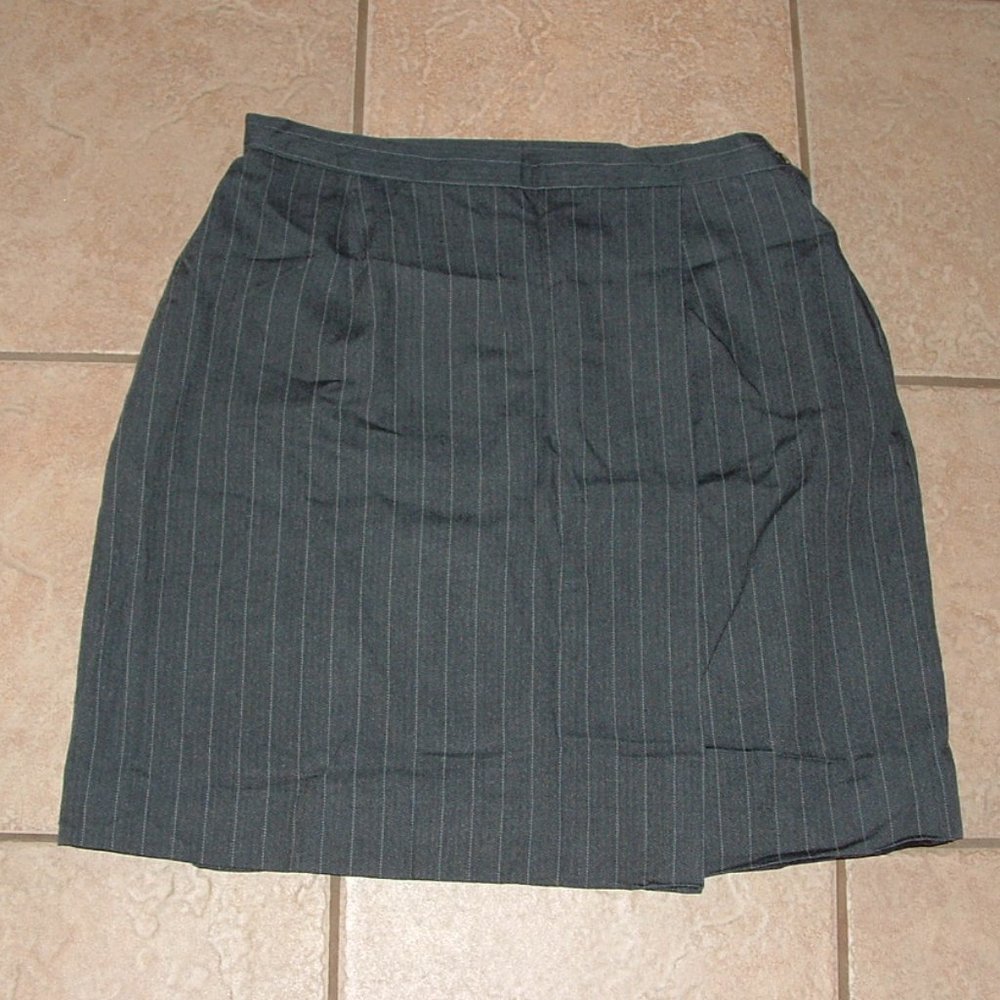 Classic Gray Pinstripe Skirt